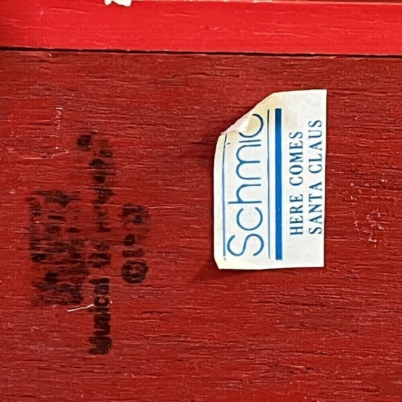 Vintage Schmid Wooden Christmas Sleigh Carriage Animated Xmas Music Box TESTED - Picture 12 of 16